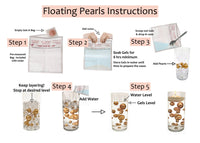 60 Floating Ivory White Light Pink Cherry Blossoms Flowers- Matching Pebbles & Pearls- Fills 1 Gallon of the Floating Transparent Water Gels for Your Vases- With Exclusive Measured Prep Bag- And Option of 3 Submersible Fairy Lights Strings