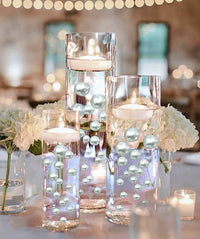 75 Floating White Pearls - Large Sizes - Fills 1 Gallon of the Transparent Water Gels for the Floating Effect- With Exclusive Measured Prep Bags - Option: 3 Submersible Fairy Lights Strings