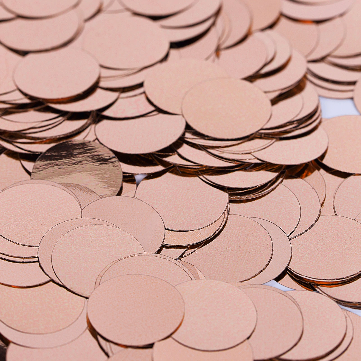 "Floating" Metallic Rose Gold Confetti - 2000pc - Fills 1 Gallon for Your Vases-Option of 3 Submersible Fairy Lights