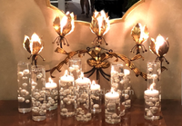 100 Floating White Pearls and Sparkling Gems - Large Sizes - Fills 2 Gallons of the Transparent Water Gels for the Floating Effect- With Exclusive Measured Prep Bags - Option: 6 Submersible Fairy Lights Strings