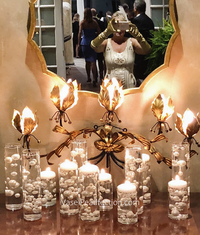 75 Floating White Pearls - Large Sizes - Fills 1 Gallon of the Transparent Water Gels for the Floating Effect- With Exclusive Measured Prep Bags - Option: 3 Submersible Fairy Lights Strings