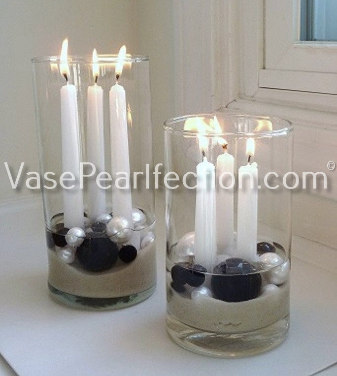 75 Floating Black Pearls Large Sizes- Fills 1 Gallon of the Floating Transparent Water Gels for Your Vases- Option 3 Submersible Fairy Lights Strings Hidable