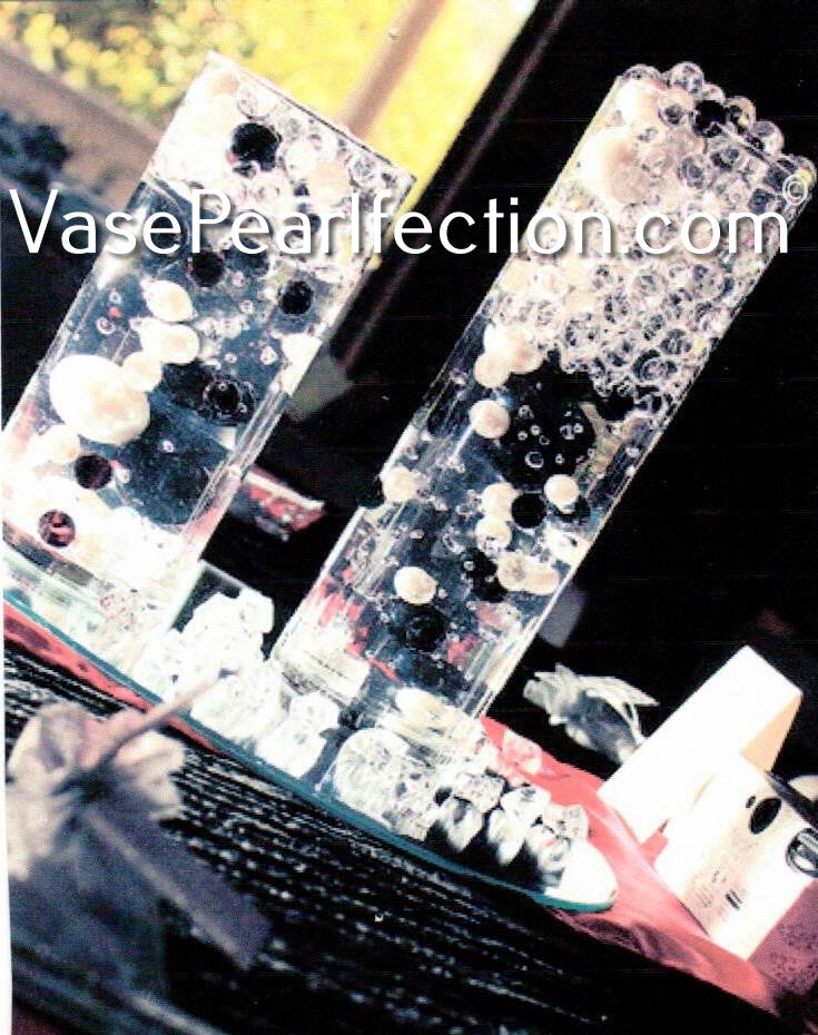 75 Floating Black Pearls Large Sizes- Fills 1 Gallon of the Floating Transparent Water Gels for Your Vases- Option 3 Submersible Fairy Lights Strings Hidable