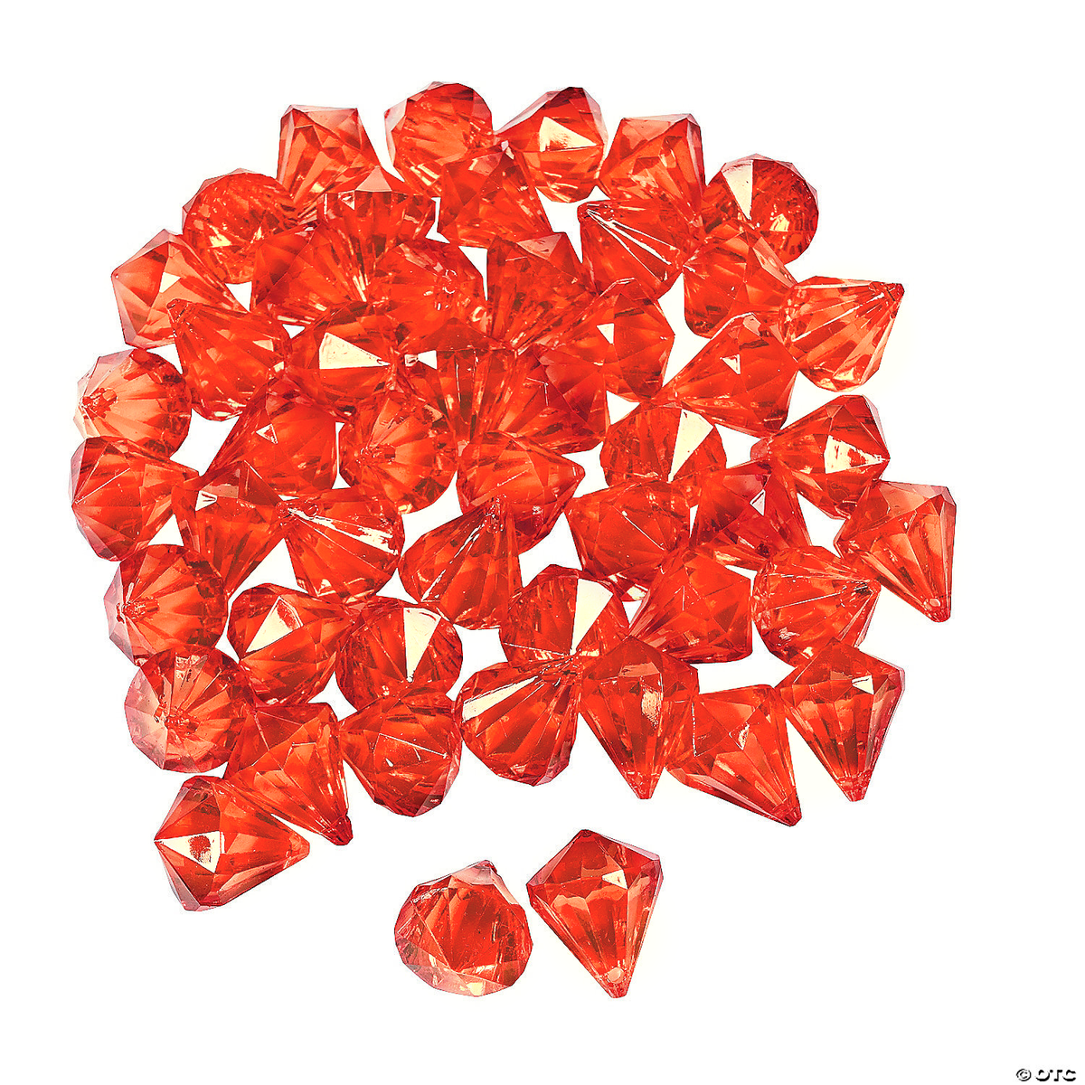 *CLEARANCE* 1 LB. Bright Red Sparkling Diamond Gems 0.75" - Jumbo Vase Decorations and Table Scatter